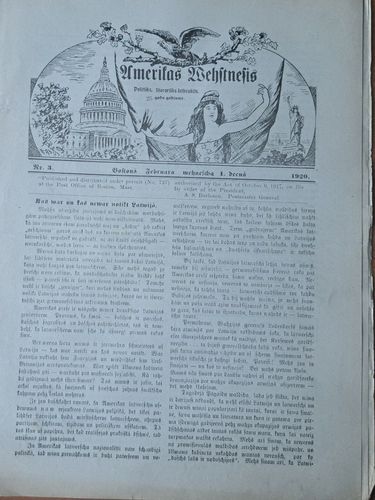 Amerikas vēstnesis Nr. 3 1920
