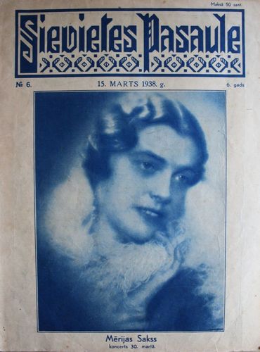 Sievietes Pasaule. 1938 g. Nr.6