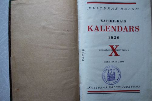 Kultūras Balss Satiriskais kalendars 1930. gadam