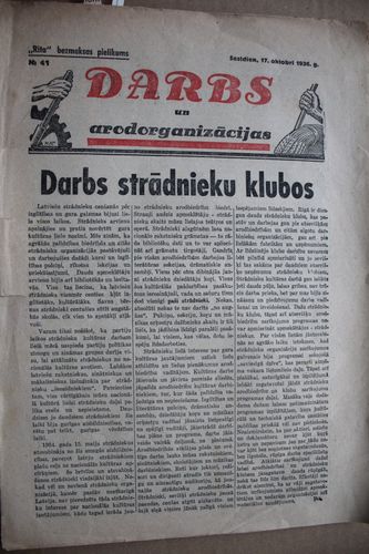 Darbs un Arodorganizācijas.  1936g. Nr. 41
