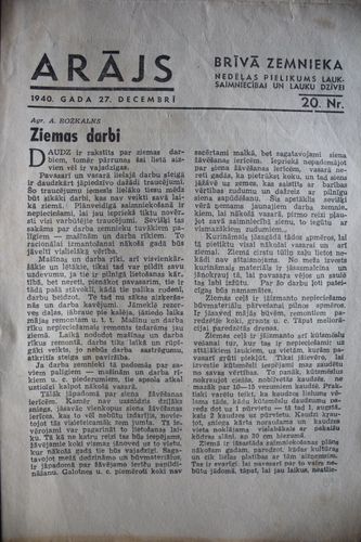 Arājs. 1940 g.Nr. 20