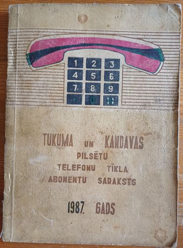 Tukuma un Kandavas pilsētu telefonu tīkla abonentu saraksts 1987.gads