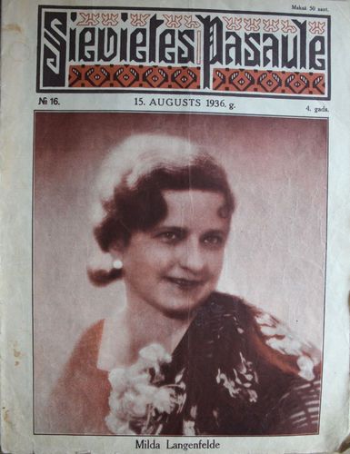 Sievietes Pasaule. 1936 g. Nr.  16