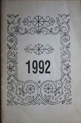 Dienvidkalifornijas latviešu biedrības kalendārs 1992 gadam.