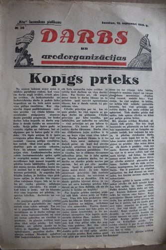 Darbs un Arodorganizācijas.  1936g. Nr. 36