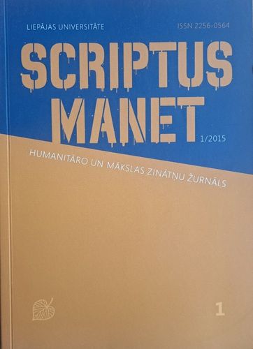Scriptus Manet : humanitāro un mākslas zinātņu žurnāls Nr. 1