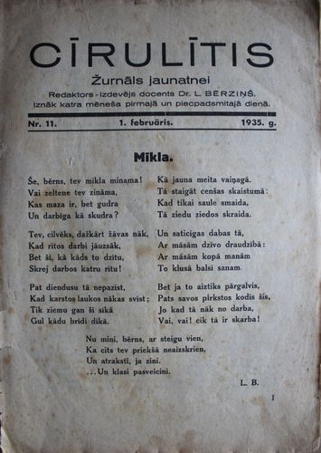Cīrulītis 1935 g. Nr. 11