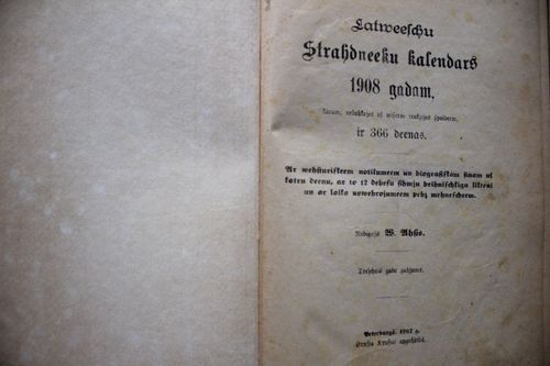 Latviešu strādnieku kalendars 1908. g.