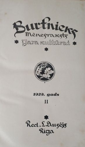 Burtnieks 1929. II pusgads 