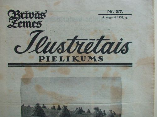 Brīvās Zemes Ilustrētais Pielikums. 1938 g. Nr.27