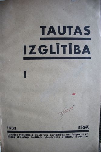 Tautas Izglītība. 1933g.  I