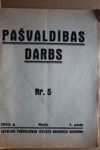Pašvaldības Darbs. 1933g. Nr.5