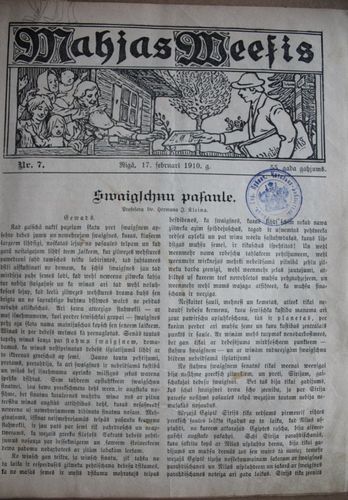 Mājas Wiesis. 1910g. Nr.7
