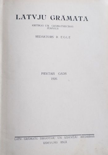 Latvju grāmata 1926