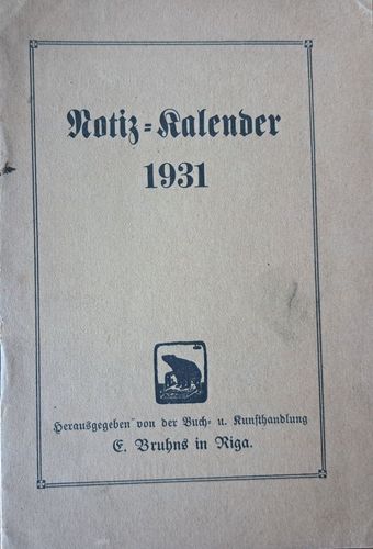 Notiz Kalender 1931.