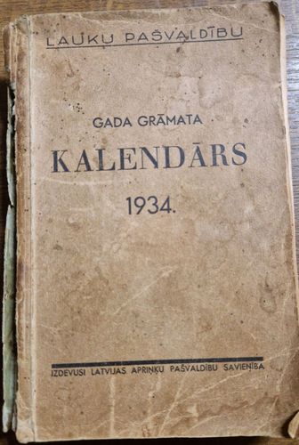 Lauku pašvaldību gadagrāmata kalendārs 1934