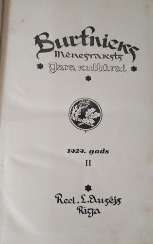 Burtnieks cilvēks 1929.gads 2 puse
