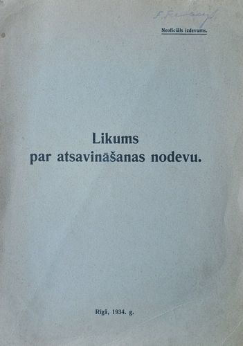 Likums par atsavināšanas nodevu