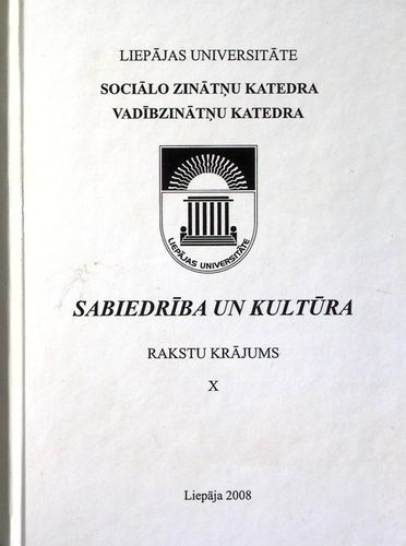 Sabiedrība un kultūra. Rakstu krājums X