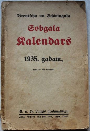 Brenča un Žvinguļa Zobgaļa kalendars 1935. gadam