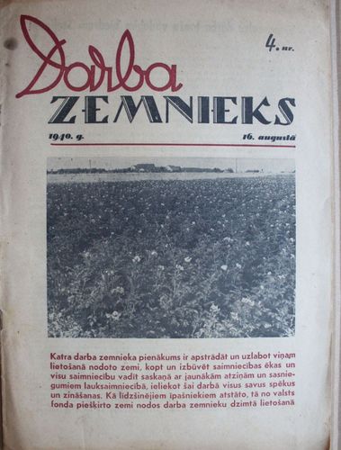 Darba Zemnieks. 1940 g. Nr. 4