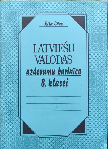 Latviešu valodas uzdevumu burtnīca 8. klasei