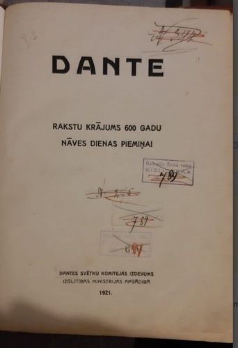 	Dante Rakstu krājums 600 gadu nāves dienas piemiņai