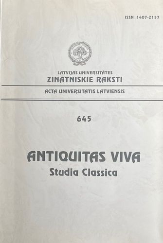 Antiquitas Viva. Studia Classica. LU ZR 645. sējums O.Lāms