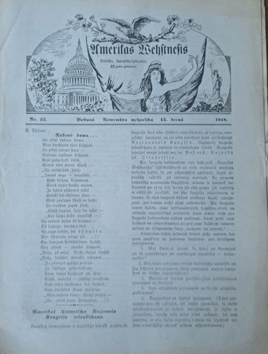 Amerikas vēstnesis Nr. 22 1918