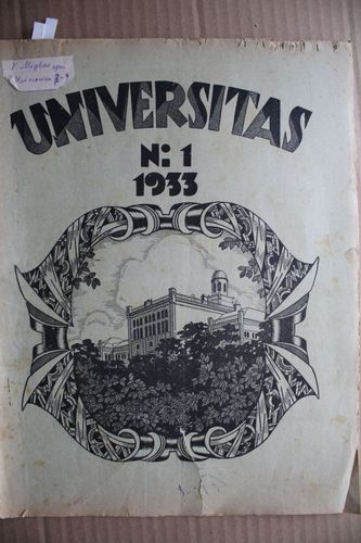 Universitas 1933 g. Nr. 1