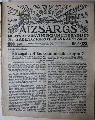 Aizsargs. 1933 g. Nr. 9.