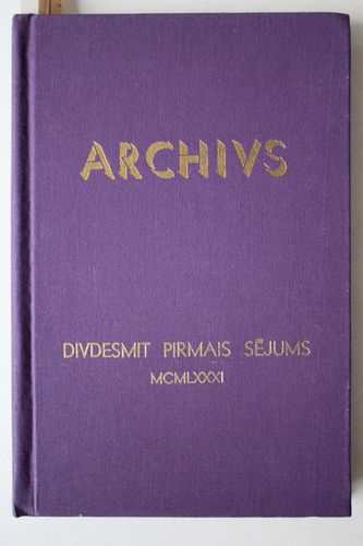 Archivs Divdesmit pirmais sējums.