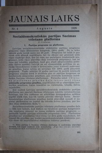 Jaunais Laiks. 1928g. Nr. 4.