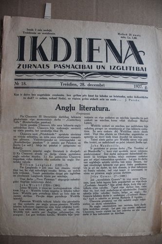 Ikdiena.  1927g. Nr. 18