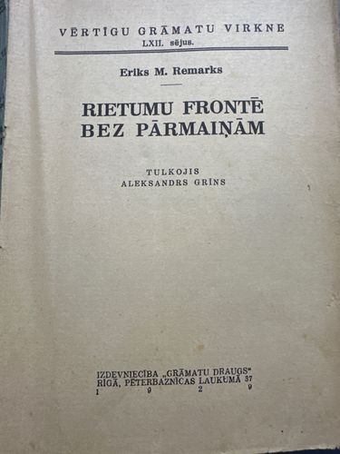 Rietumu frontē bez pārmaiņām