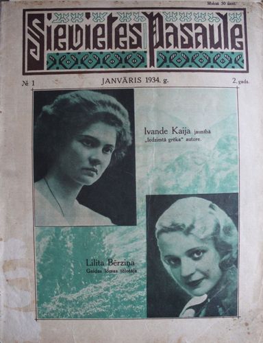 Sievietes  Pasaule. 1934 g. Nr. 1