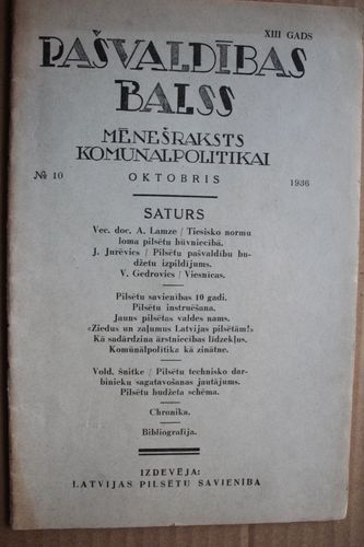 Pašvaldības Balss.  1936g. Nr.10