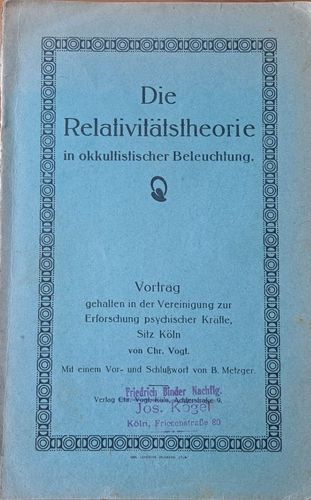 Die Relativitätstheorie in okkultistischer Beleuchtung