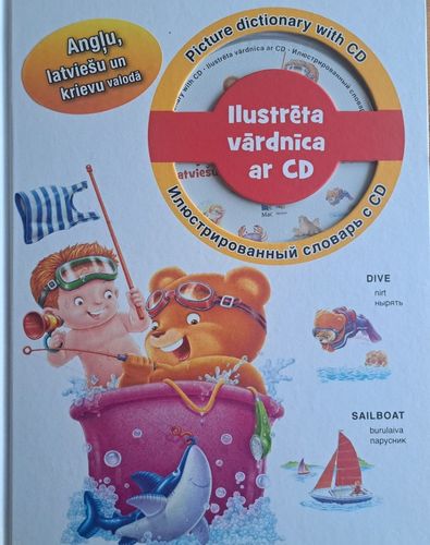 Ilustrēta vārdnīca ar CD Angļu, latviešu un krievu valodā