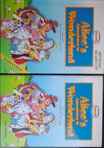 Divas Alise's Adventures in Wonderland grāmatas – pamatgrámata un skolotāja grāmata 