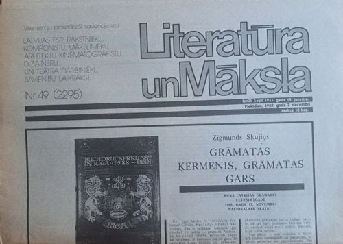 Literatūra un Māksla Nr. 49 2/12/1988