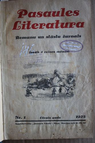 Pasaules Literatūra. 1925g. Nr.1.2.3.4.5.6.8.9.