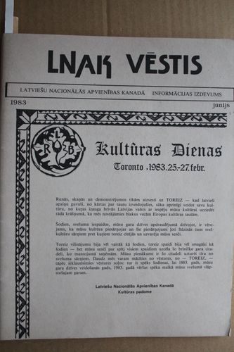 LNAK (Latv.Nacionālās apvienības Kanādā). 1983g.  jūnijs.