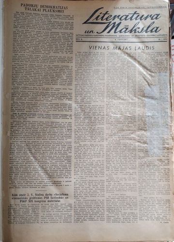 Literatūra un māksla 1953 gads Nr. 2-52