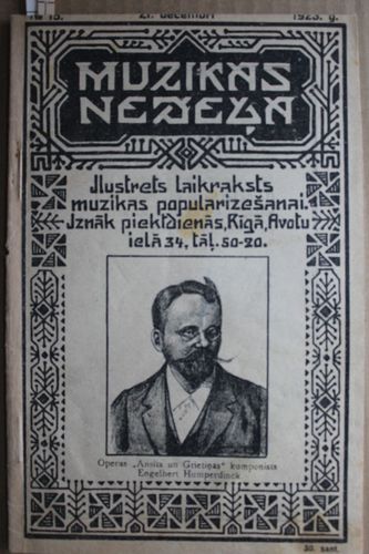 Muzikas Nedeļa.  1923g.Nr. 15. (ar pielikumu).