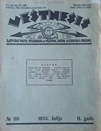 Vēstnesis Nr. 116 7/1933