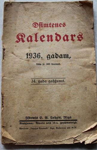 Dzimtenes kalendars 1936. gadam