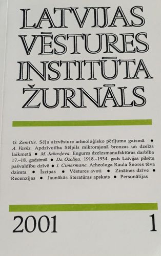 Latvijas vēstures institūta žurnāls 1/2001