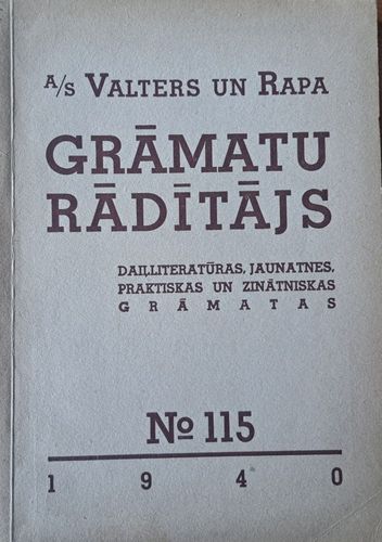 A/S Valters un Rapa Grāmatu rādītājs Nr. 115