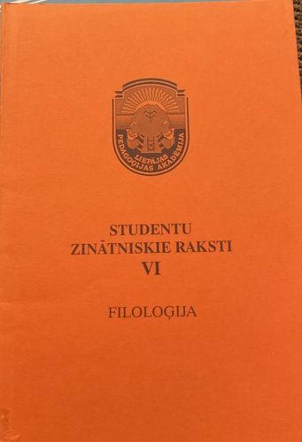 Studentu zinātniskie raksti VI: Filoloģija